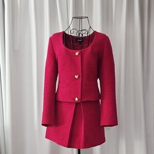 Express Tweed Fuchsia Women's Blazer and Matching Tweed Skort